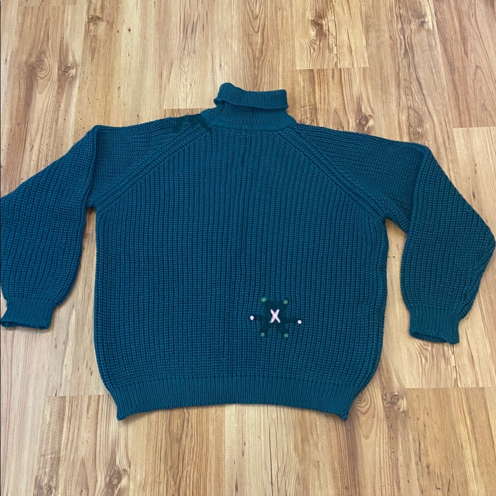 PAUL SMITH restored turtleneck chunky wool sweater XL